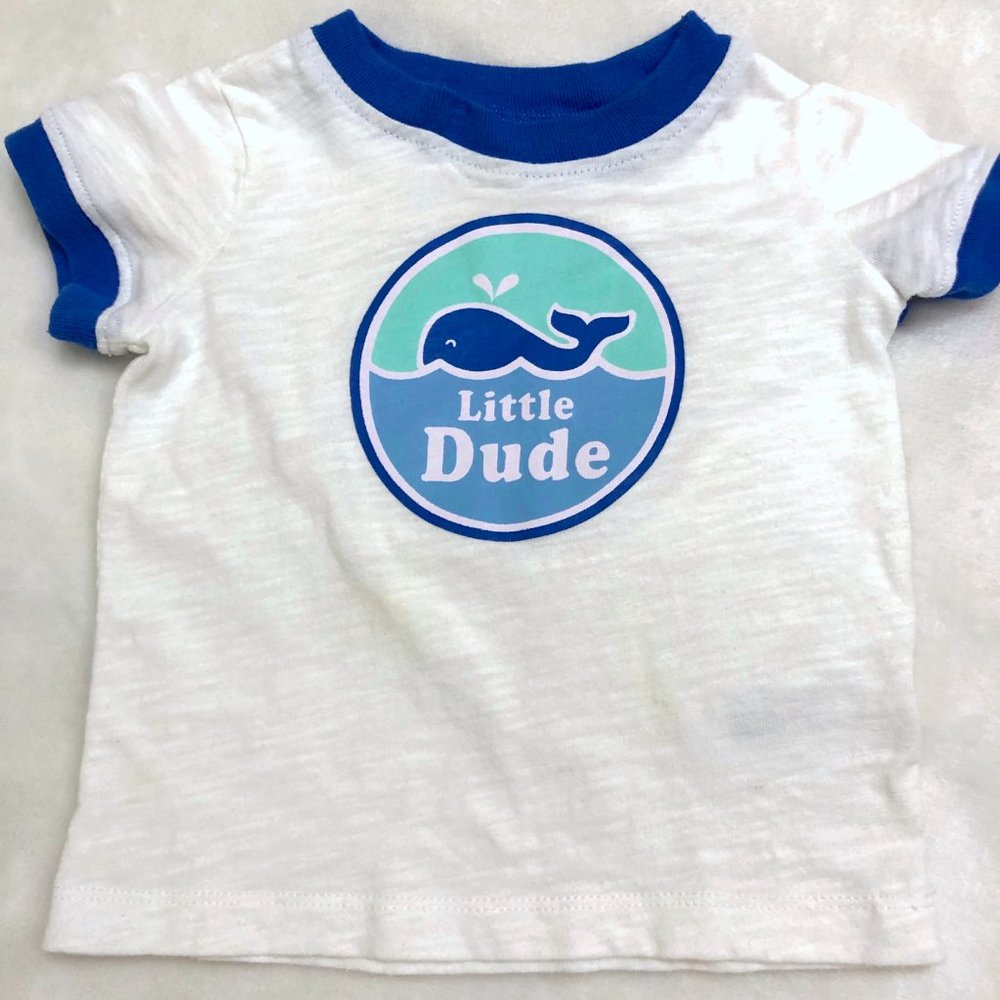 Carter's "Little Dude"  6mo cute whale tee